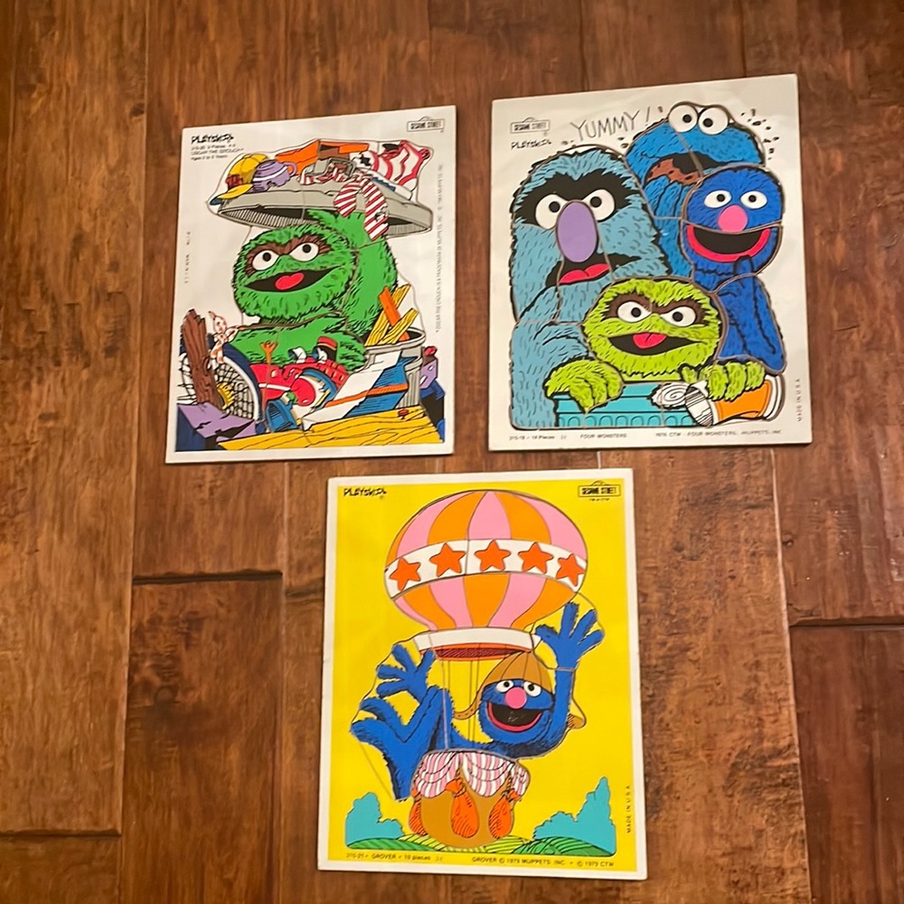 wood puzzle playskool Sesame Street